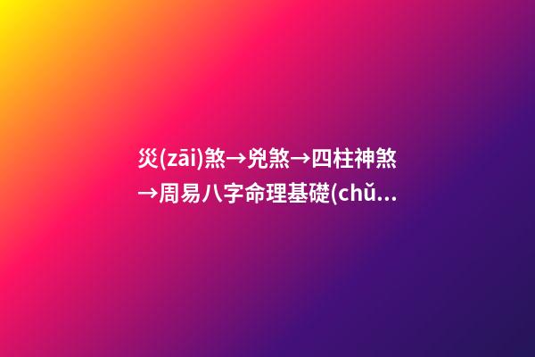 災(zāi)煞→兇煞→四柱神煞→周易八字命理基礎(chǔ)知識(shí)