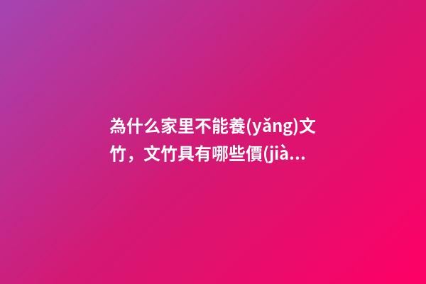 為什么家里不能養(yǎng)文竹，文竹具有哪些價(jià)值