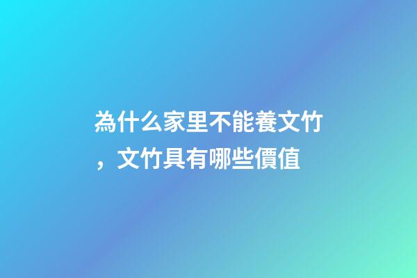 為什么家里不能養文竹，文竹具有哪些價值
