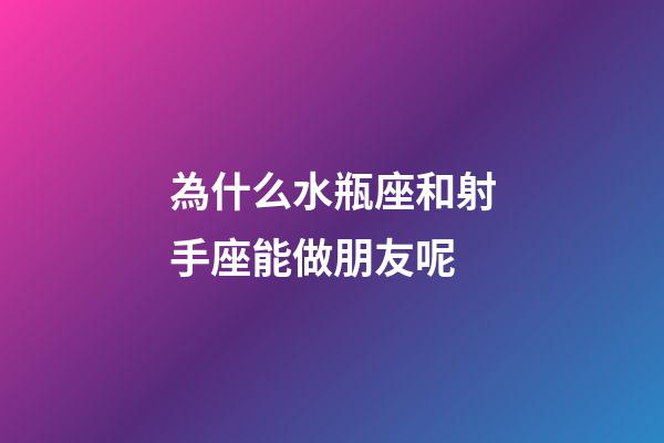 為什么水瓶座和射手座能做朋友呢-第1張-星座運勢-玄機派