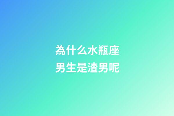 為什么水瓶座男生是渣男呢-第1張-星座運勢-玄機派