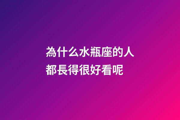 為什么水瓶座的人都長得很好看呢-第1張-星座運勢-玄機派
