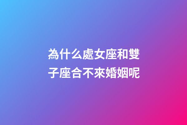 為什么處女座和雙子座合不來婚姻呢-第1張-星座運勢-玄機派