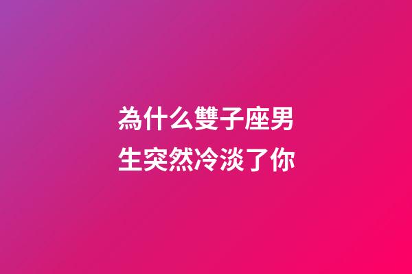 為什么雙子座男生突然冷淡了你-第1張-星座運(yùn)勢(shì)-玄機(jī)派