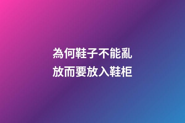 為何鞋子不能亂放而要放入鞋柜