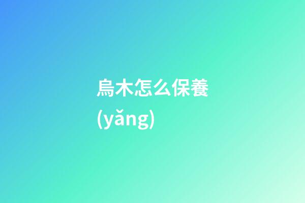 烏木怎么保養(yǎng)