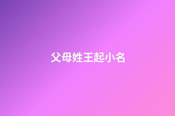 父母姓王起小名(父母都姓王寶寶小名)-第1張-寶寶起名-玄機派