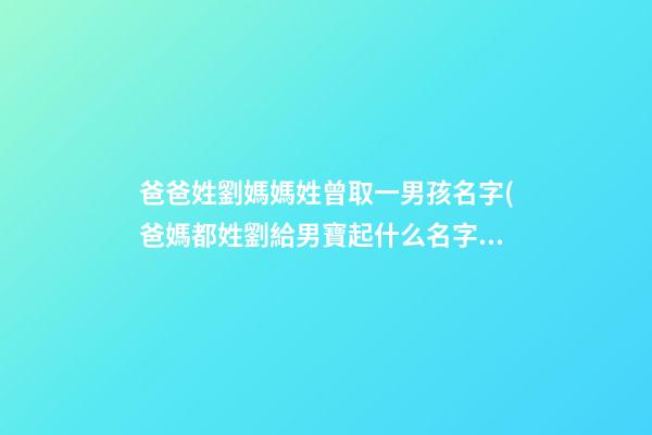 爸爸姓劉媽媽姓曾取一男孩名字(爸媽都姓劉給男寶起什么名字呢)