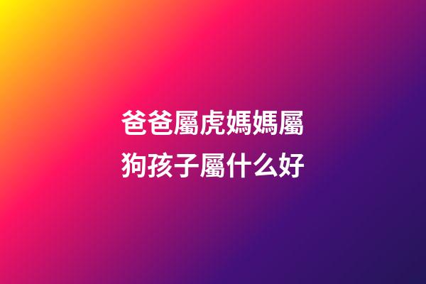 爸爸屬虎媽媽屬狗孩子屬什么好