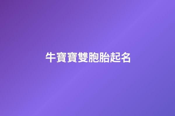 牛寶寶雙胞胎起名(牛寶寶雙胞胎取名大全2023款)-第1張-寶寶起名-玄機派