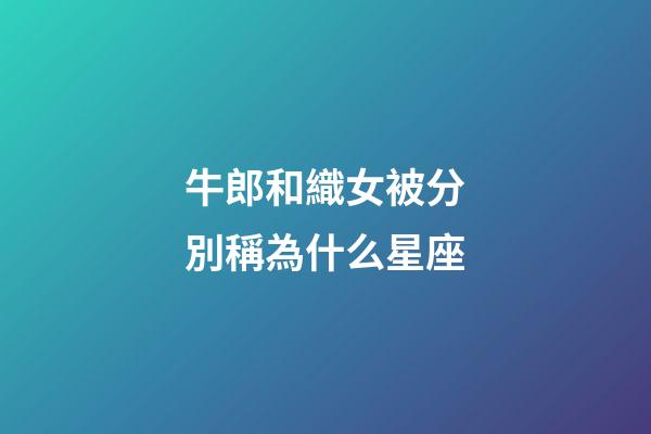 牛郎和織女被分別稱為什么星座