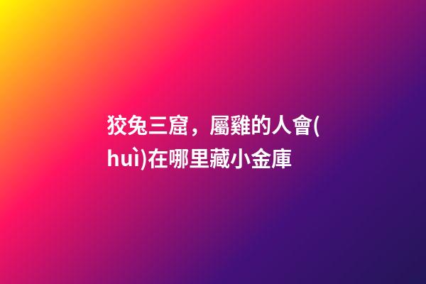 狡兔三窟，屬雞的人會(huì)在哪里藏小金庫