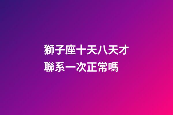 獅子座十天八天才聯系一次正常嗎