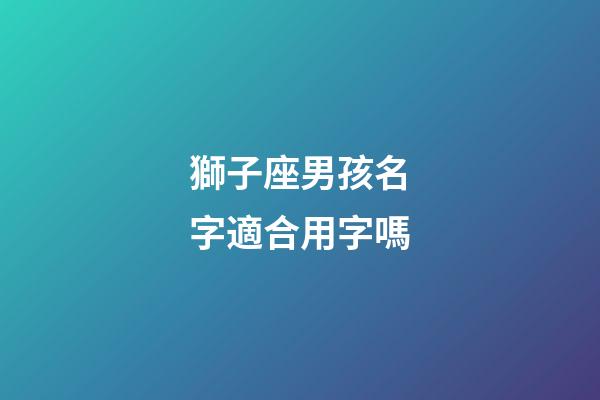 獅子座男孩名字適合用字嗎