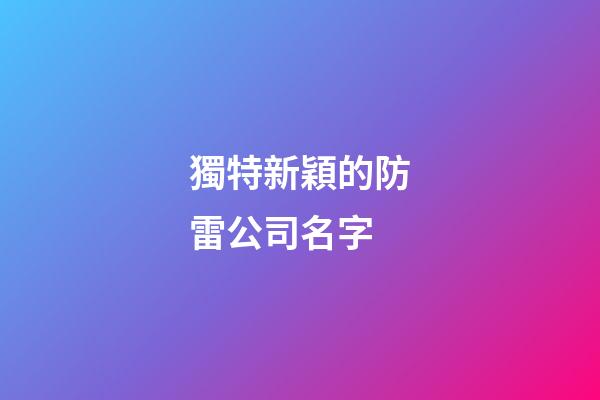 獨特新穎的防雷公司名字