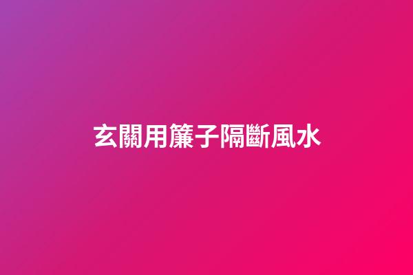 玄關用簾子隔斷風水