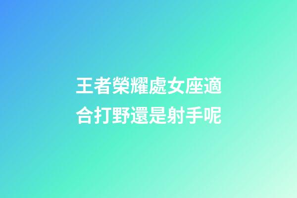 王者榮耀處女座適合打野還是射手呢-第1張-星座運勢-玄機派