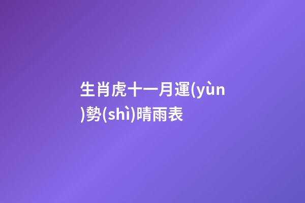 生肖虎十一月運(yùn)勢(shì)晴雨表
