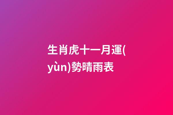 生肖虎十一月運(yùn)勢晴雨表