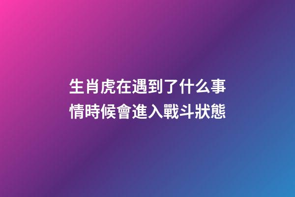 生肖虎在遇到了什么事情時候會進入戰斗狀態