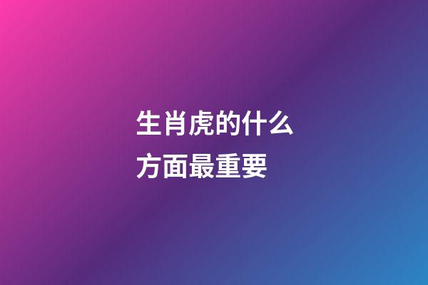 生肖虎的什么方面最重要
