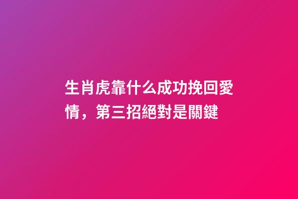 生肖虎靠什么成功挽回愛情，第三招絕對是關鍵