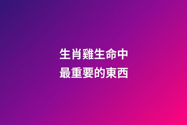 生肖雞生命中最重要的東西
