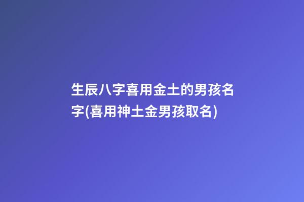 生辰八字喜用金土的男孩名字(喜用神土金男孩取名)