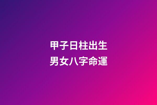甲子日柱出生男女八字命運
