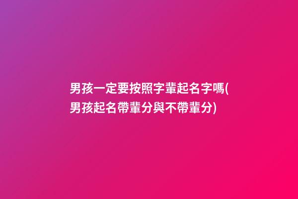 男孩一定要按照字輩起名字嗎(男孩起名帶輩分與不帶輩分)