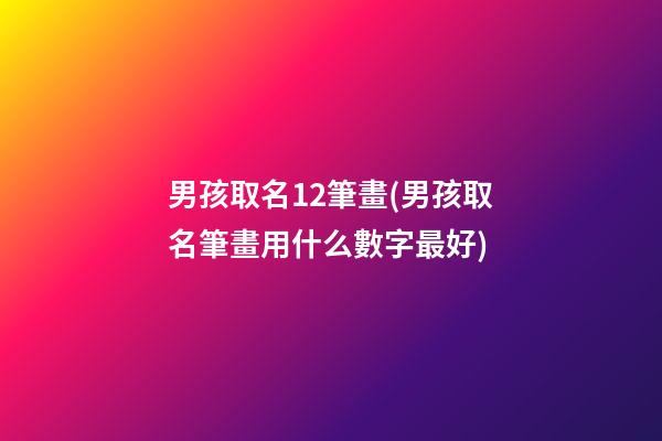 男孩取名12筆畫(男孩取名筆畫用什么數字最好)