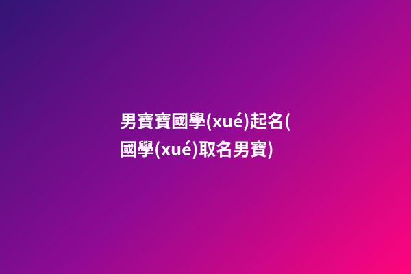 男寶寶國學(xué)起名(國學(xué)取名男寶)