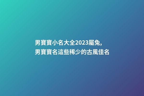 男寶寶小名大全2023屬兔,男寶寶名這些稀少的古風佳名-第1張-觀點-玄機派