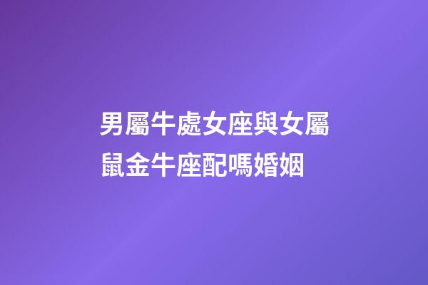 男屬牛處女座與女屬鼠金牛座配嗎婚姻-第1張-星座運勢-玄機派