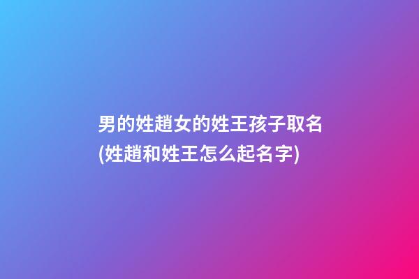 男的姓趙女的姓王孩子取名(姓趙和姓王怎么起名字)