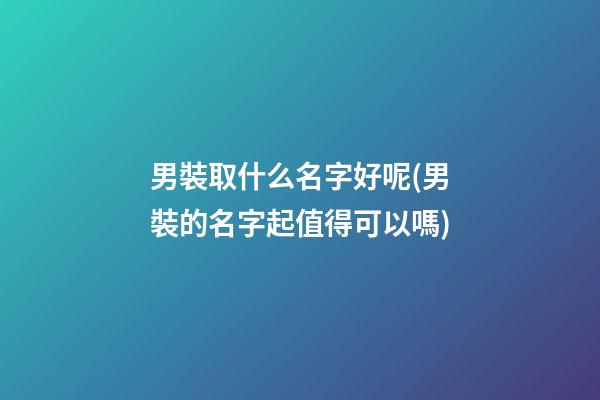 男裝取什么名字好呢(男裝的名字起值得可以嗎)