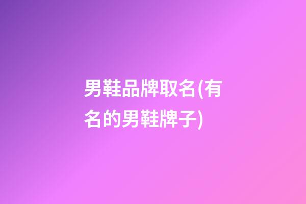 男鞋品牌取名(有名的男鞋牌子)