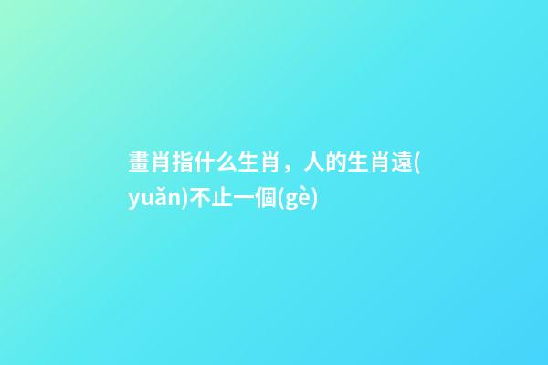 畫肖指什么生肖，人的生肖遠(yuǎn)不止一個(gè)-第1張-觀點(diǎn)-玄機(jī)派