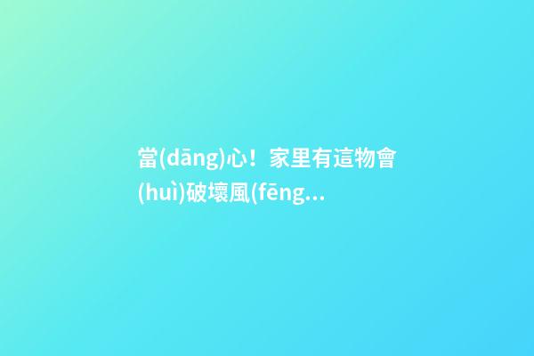 當(dāng)心！家里有這物會(huì)破壞風(fēng)水招災(zāi)惹禍