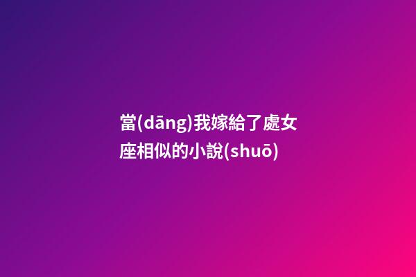 當(dāng)我嫁給了處女座相似的小說(shuō)