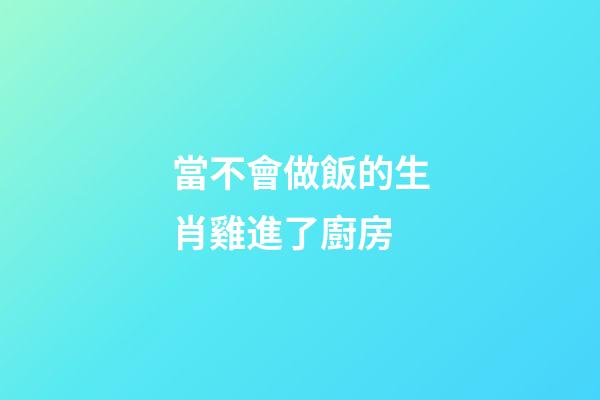 當不會做飯的生肖雞進了廚房