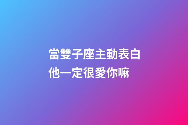 當雙子座主動表白他一定很愛你嘛-第1張-星座運勢-玄機派
