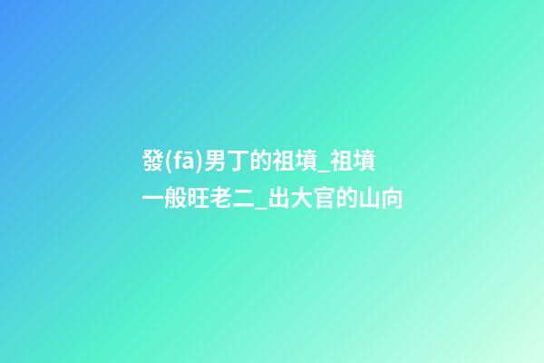 發(fā)男丁的祖墳_祖墳一般旺老二_出大官的山向