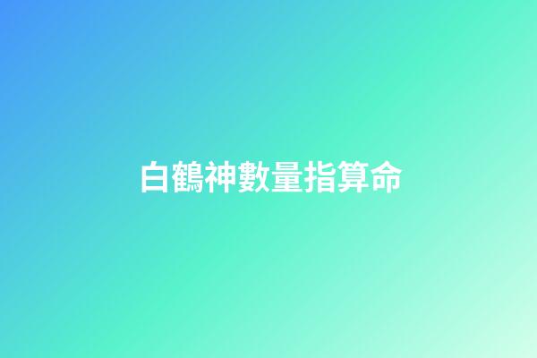白鶴神數量指算命