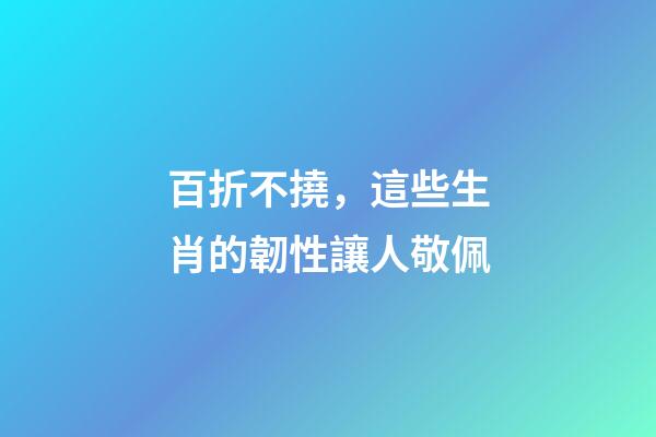 百折不撓，這些生肖的韌性讓人敬佩