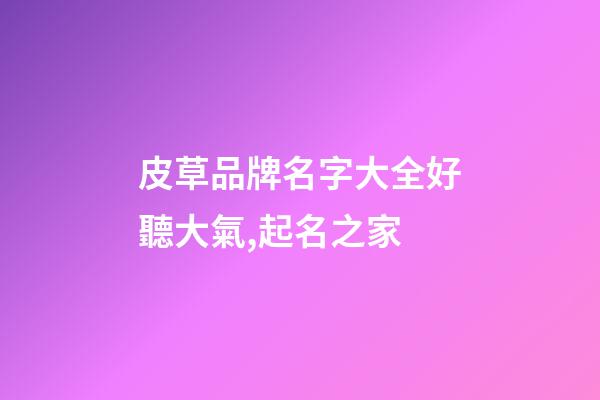 皮草品牌名字大全好聽大氣,起名之家-第1張-商標(biāo)起名-玄機(jī)派
