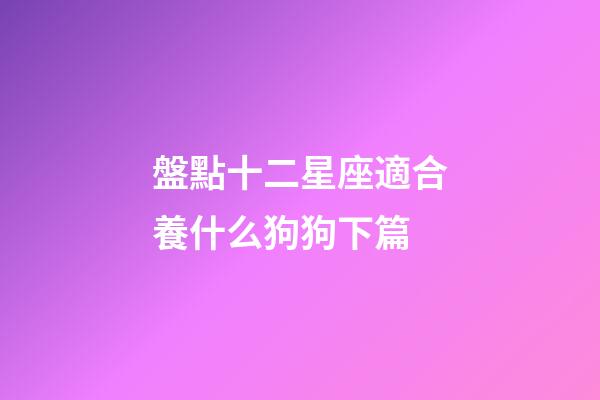盤點十二星座適合養什么狗狗下篇-第1張-星座運勢-玄機派