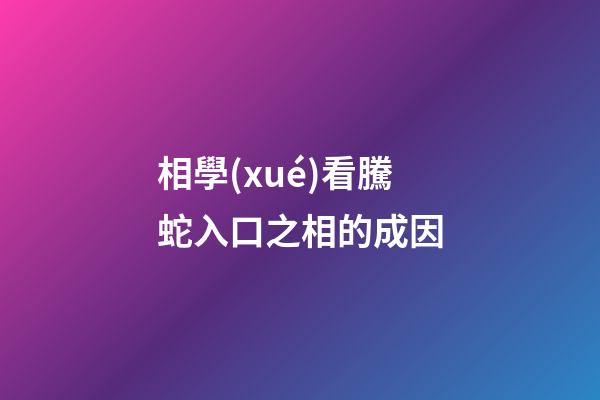 相學(xué)看騰蛇入口之相的成因