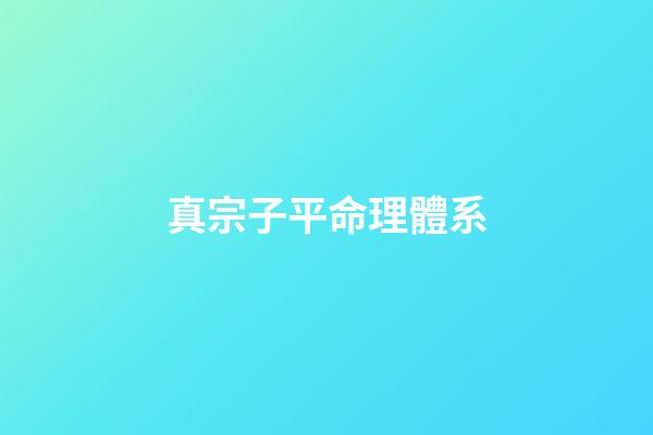 真宗子平命理體系