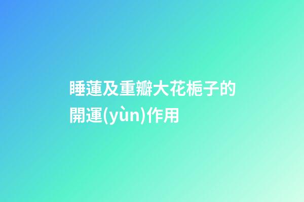 睡蓮及重瓣大花梔子的開運(yùn)作用